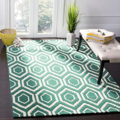 SAFAVIEH Tapis de salon interieur en teal & ivory, 122 x 183 cm