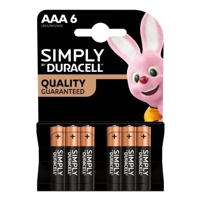 DURACELL Pile Alcaline LR03/AAA 1,5V BL6 Simply