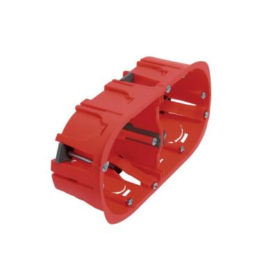 DEBFLEX Boite d'encastrement cloison seche 2 postes double sens &Oslash;67/P40 - Rouge