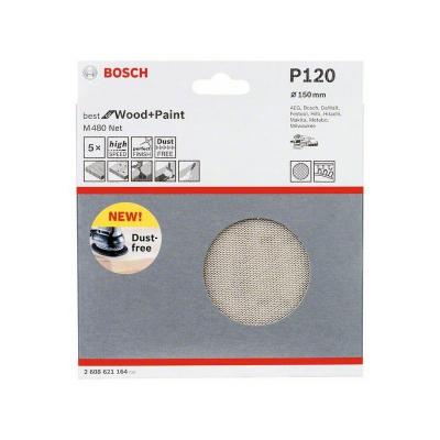 BOSCH  2608621164 Feuille abrasive M480 150mm 120 5 pcs, Beige