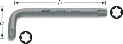 HAZET  2115-T25 Cl&eacute; m&acirc;le coud&eacute;e torx int&eacute;rieur Taille T&thinsp;25
