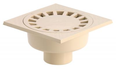 GIRPI Siphon de cour en pvc  sable l.25 x H.13.8 cm