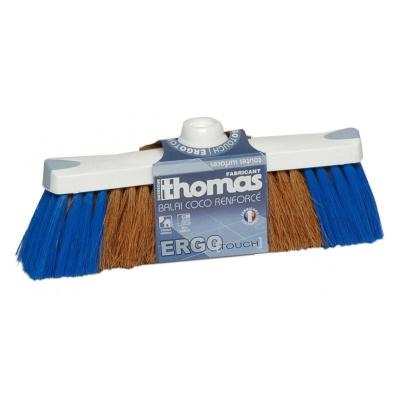 THOMAS Balai fibre de coco renforc&eacute; moustache - ergotouch - marron et bleu