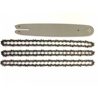 NEMURA Guide de tron&ccedil;onneuse 40cm + 3 cha&icirc;nes - 55 maillons - Pas 3/8LP - Jauge 1,3mm Liderfarm