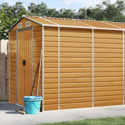 VIDAXL Abri de jardin marron clair 191x810x198 cm acier galvanis&eacute; 