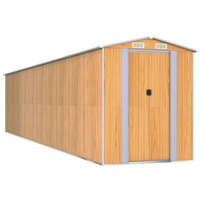 VIDAXL  - Abri de jardin Marron clair 192x855x223 cm Acier galvanis&eacute;