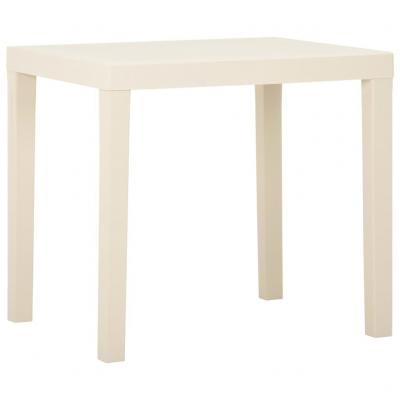 VIDAXL Table de jardin Blanc 79x65x72 cm Plastique  Blanc