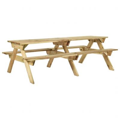 VIDAXL  Table De Pique-Nique Et Bancs 220x122x72cm Bois De Pin Impr&eacute;gn&eacute;