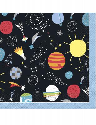ZEW FOR MEN Unique serviettes Spacede table - D&eacute;jeuner 23 cm bleu 16 pi&egrave;ces