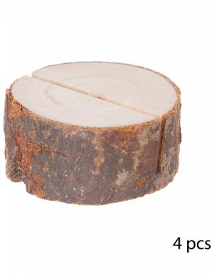 Lot de 4 Cavaliers de Table Rondin 4cm Marron