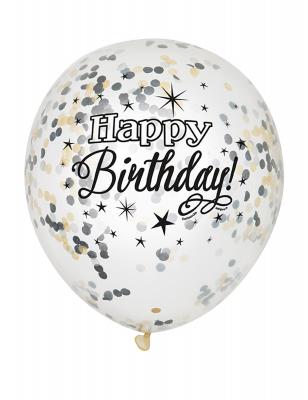 UNIQUE Haza Original ballon de confetti Happy Birthday ! 6 pi&egrave;ces 30 cm