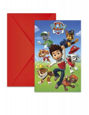  Procos- Folat 89441P Invitations Paw Patrol-6 pi&egrave;ces, Multicolore, Taille Unique
