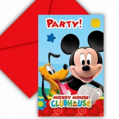 UNKNOWN Invitations anniversaire mickey (x6)