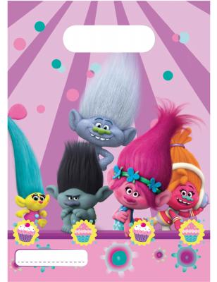 GADGETFETE Trolls 6 Sacs Cadeaux 16,5 x 23 cm - Color&eacute; - Taille Unique