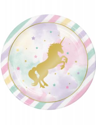 GENERIQUE Creative Convertting - 8C329409 Unicorn Sparkle Assiette 23 cm m&eacute;tallis&eacute;e, multicolore
