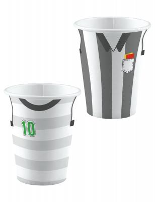 Gobelets en papiers ballons de football (8 pi&egrave;ces)