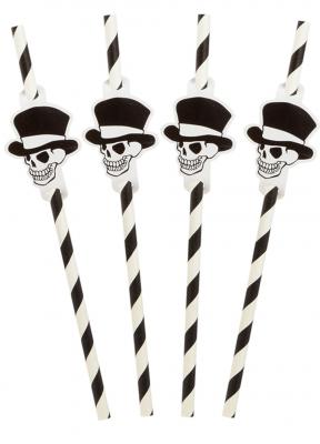 Atosa Set 8 Units Calavera Halloween And Straws Argent&eacute;