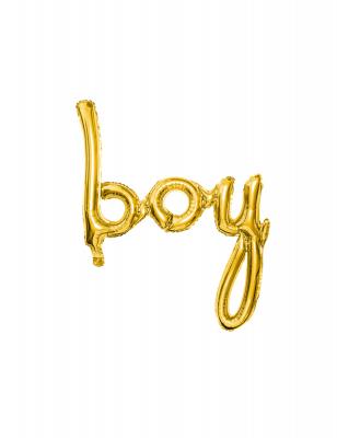 PARTYDEKO Ballon aluminium boy dor&eacute; 63,5 x 74 cm