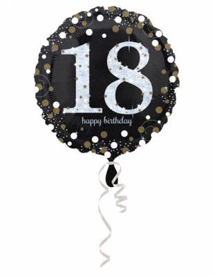 AMSCAN Ballon Aluminium Happy Birthday Holographique 18 Ans Taille Unique