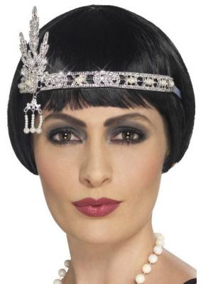 SMIFFYS  Bandeau jeune fille d&eacute;lur&eacute;e ann&eacute;es 20 &agrave; bijoux, Argent