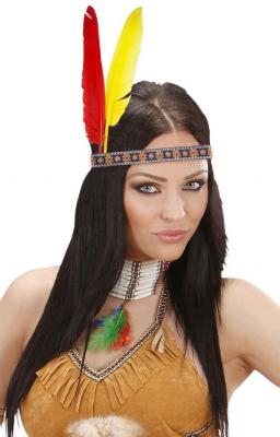 RUE DE LA FETE Bandeau indien avec plumes adulte