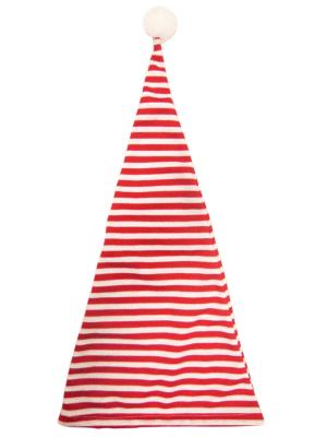 WIDMANN Bonnet de nuit ray&eacute; rouge et blanc avec pompon adulte