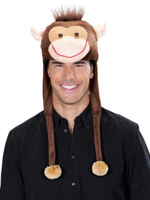 WIDMANN Bonnet singe en peluche adulte