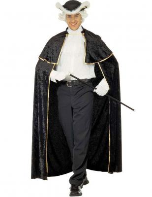 WIDMANN Cape Velours Noire Avec Jabot - Noir - Taille Unique