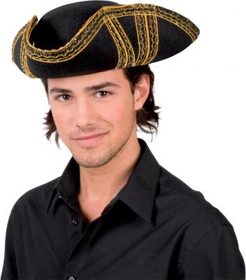 APTAFETES Tricorne Noir Galonne Adulte Assorti - Noir - Taille Unique