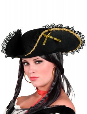 APTAFETES Boland Chapeau pirate Fanny 81901 - Pour adulte - Noir - Taille unique