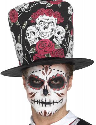 PL RH SMITH & SONS WIGMAKERS LTD TRADING AS SMIFFY S, Chapeau haut de forme cr&acirc;nes adulte Dia de los muertos