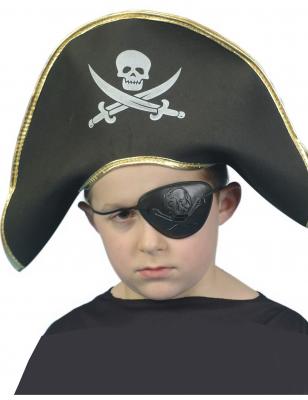 PL RH SMITH & SONS WIGMAKERS LTD TRADING AS SMIFFY S, Pirate Souple Enfant Bicorne - Noir - Taille Unique