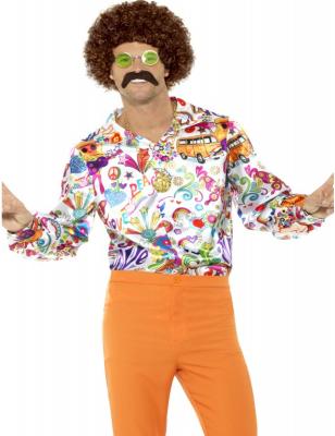  Smiffys Chemise cool Ann&eacute;es 60, multicolore, Homme, XL