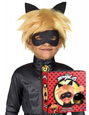 VIVING Coffret perruque et masque Chat Noir Miraculous enfant