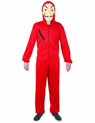  Costume adulte mixte combinaison rouge Braqueur XS REF/18046 - MARQUE PTIT CLOWN 