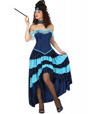  D&eacute;guisement pour Adultes Danseuse de cabaret Bleu (2 Pcs) (Taille M/L) 