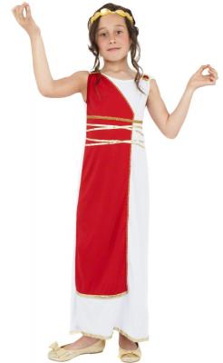 GENERIQUE D&eacute;guisement d&eacute;esse romaine rouge et blanche fille