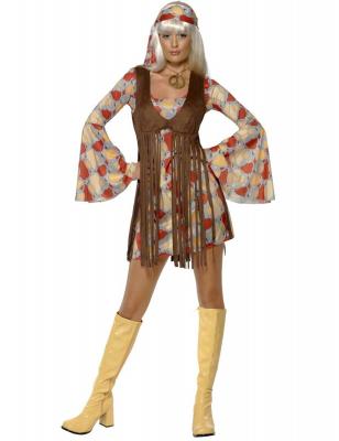 SMIFFY S Smiffys Baby groove des ann&eacute;es 60, avec robe et veste &agrave; franges - L, Pattern