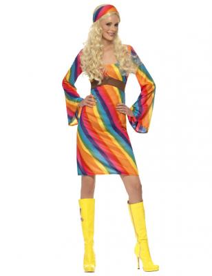 SMIFFYS D&eacute;guisement de hippie arc-en-ciel pour femme - XL