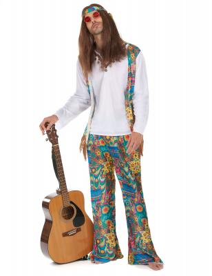 GENERIQUE Groovy Hippie Costume, Female Chest 38"-40", Leg Inseam 32.75