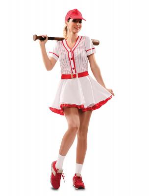 EUROCARNAVALES, SA D&eacute;guisement de Joueur de Baseball &agrave; Rayures pour femme
