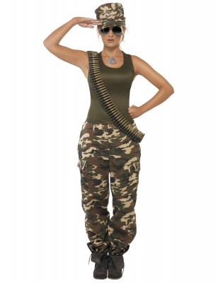 GENERIQUE Deluxe Khaki Camo Costume, Female (S)