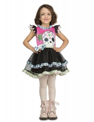 MOM My Other Me Viving Costumes - D&eacute;guisement avec motif de squelette pour fille 5-6 a&ntilde;os