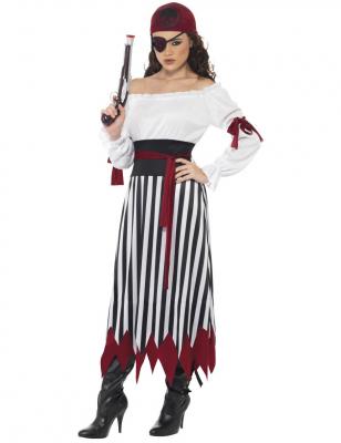SMIFFY?S D&eacute;guisement pirate ray&eacute; noire et blanche femme
