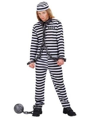 WIDMANN Costume Carcerato 158Cm 11-13Anni Bianco-Nero