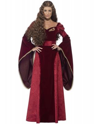 SMIFFYS Costume De Reine Medievale Luxe Rouge - Rouge - M