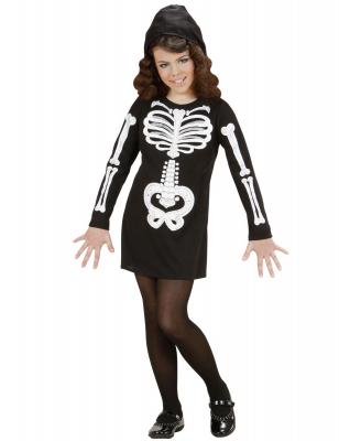 W WIDMANN MILANO PARTY FASHION D&eacute;guisement squelette paillet&eacute; fille Halloween Taille 5 &agrave; 7 ans