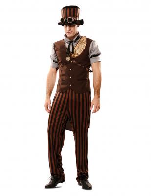 EUROCARNAVALES, SA D&eacute;guisement De Steampunk &Agrave; Rayures Pour Homme (Taille M/L)