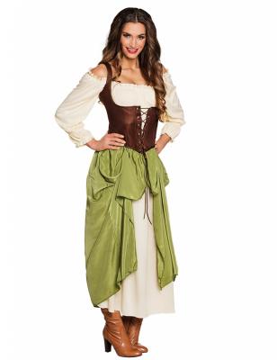 BOLAND  verkleedpak Village Wench femmes vert