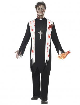 GENERIQUE D&eacute;guisement zombie religieux homme Halloween Medium